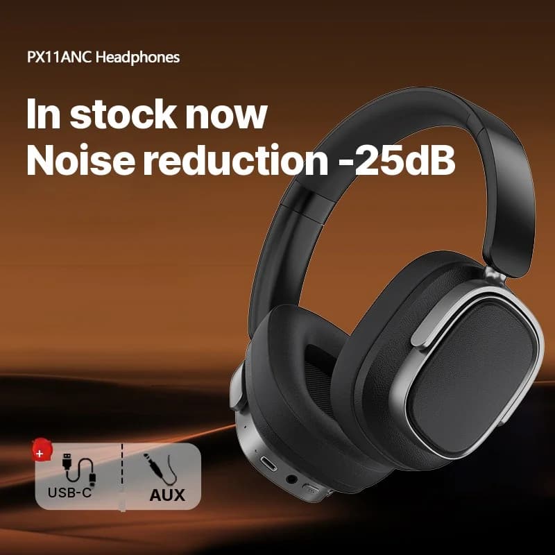 Over-ear draadloze koptelefoon met actieve ruisonderdrukking en 35u batterij