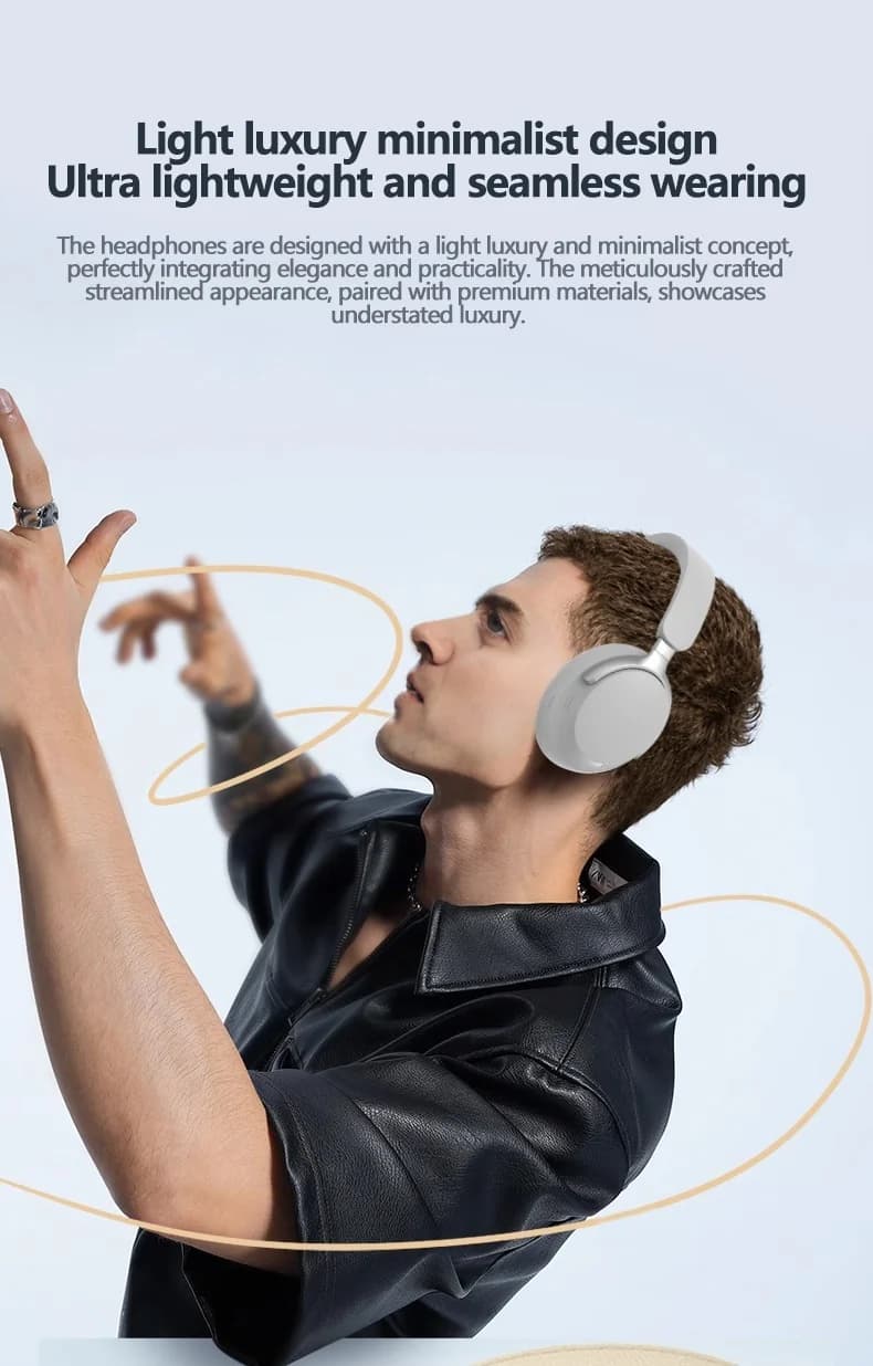 Draadloze over-ear Bluetooth koptelefoon met 3D stereogeluid en lange batterij