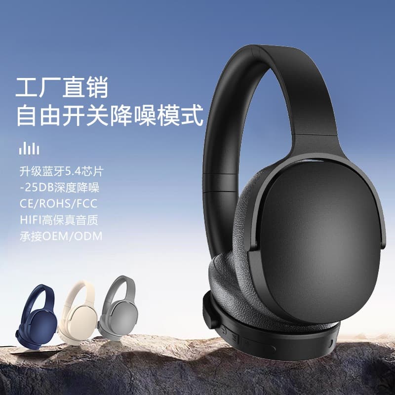 Actieve Noise Cancelling Draadloze Bluetooth Hoofdtelefoon Over-Ear Lange Batterijduur