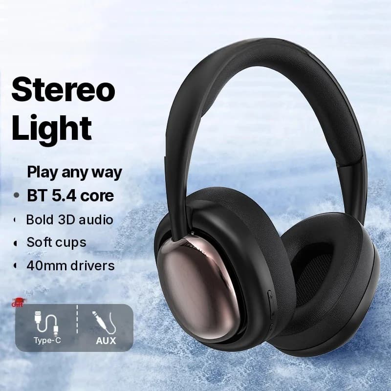 Over-ear draadloze Bluetooth koptelefoon met microfoon en 40mm drivers