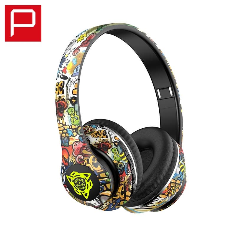 Draadloze Bluetooth Hoofdtelefoon Opvouwbaar Graffiti Design